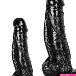 14in 10.63in Big Black Dildo With Realistic Veins For Women Orgasm