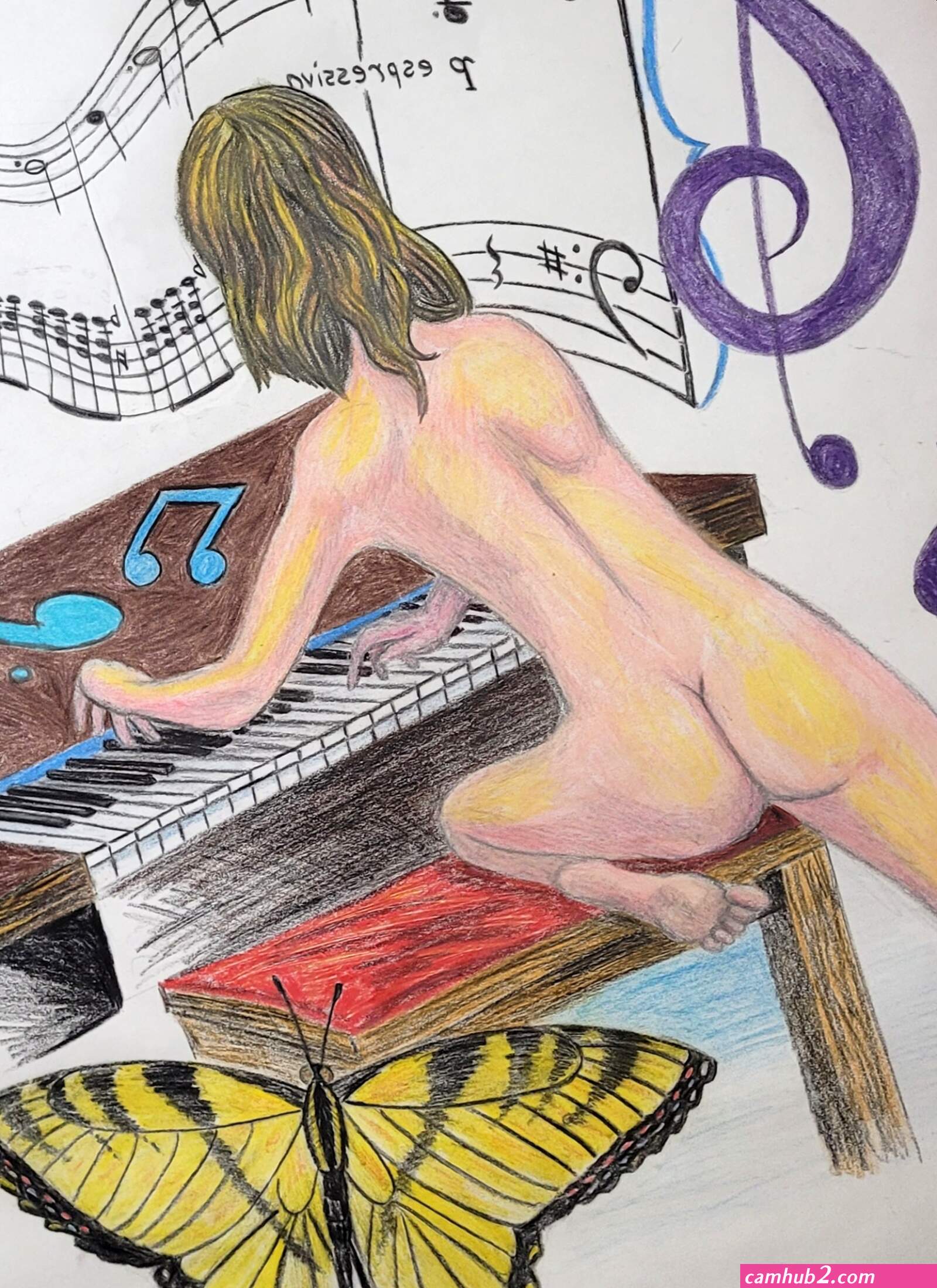 Teacher students naked for piano (photos)